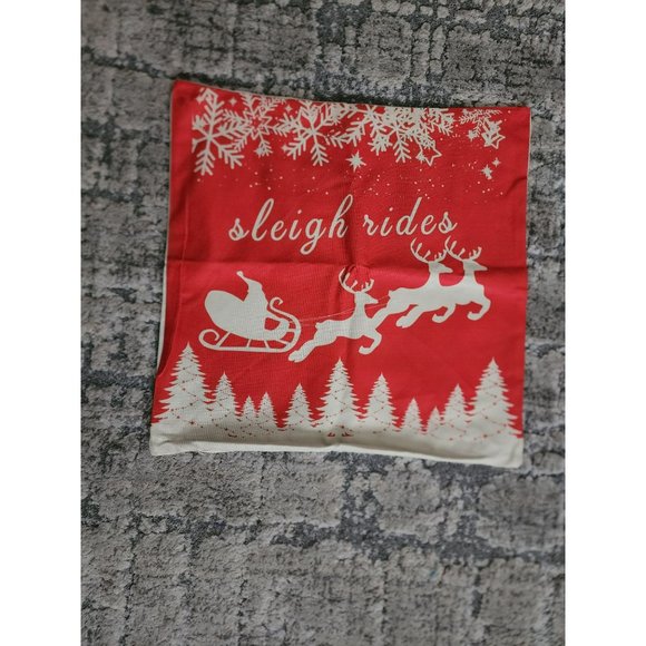 Set Of 4 Home Decoration Red White Holiday Christmas Pillowcases, 22.25" W X 22" - Picture 10 of 13